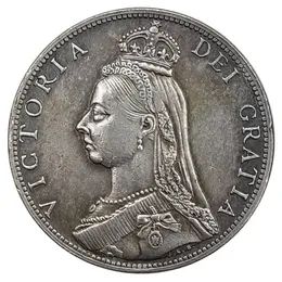 İngiltere 1892 1 Florin - Victoria 2. portre gümüş kaplama kopya paraları