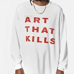 Designer Fashion Clothing Galleries Tees Tshirt Galleryes Depts Fashion Brand Loose High Street Hip Hop Versatile Art Slogan Double Sided Bottomed Shirt Long Sleev