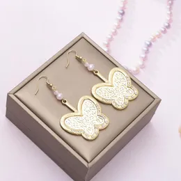 Dangle Earrings Korean Fashion Vintage Butterfly For Women Creative Two Colors Plating Romantic Cute Trending Products Party Gifts