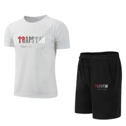 Mens trilhas de trapstar de verão trapstar sportswear marca fitness terno de fitness executando tshirtshorts respiráveis ​​duas peças 230512