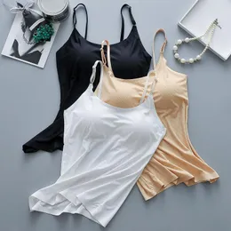 Camisoles Tanki 2023 Kobiety Summer Elegancki sportowy sport Camisole Kobieta Ice Silk Bra Bra Kamity zawiesia panie zwykłe solidne brassiere