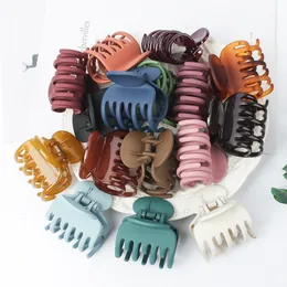 Fashion Solid Color Matte Acrylic Small Hair Claw Clip for Women Girls Retro Plastic Hairpins Barrette Hårtillbehör Huvudbonader