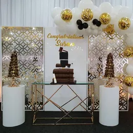 Dekoracja imprezy biała akrylowa runda mentalna tła chodnikowa kolumna główna kolumna deserowa stół urodzinowy ślub yudao540