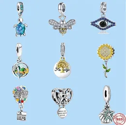 925 Charm Perlen Zubehör passen Pandora Charms Schmuck Schmuck Geschenk Großhandel Schildkröte Sonnenblume Hantel baumeln