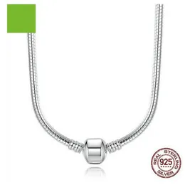 New Brand Necklace 925 Sterling Silver Simple Snake Necklace Fit Original Pandora Women Charm Bead Pendant for Women DIY Jewelry
