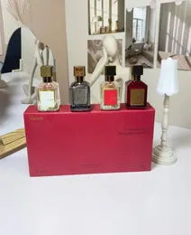 Masion Baccarat 540 Parfüm-Geschenkset 4 Bilder x 30 ml Rouge Extrait De Parfum Herren Damen Duft Langanhaltender Geruch mit Geschenkbox fast3100403