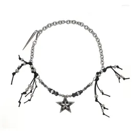 Chains Star Pendant Clavicle Necklace Preal-Decor Stylish Chic Boho Chunky 40GB