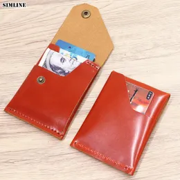 Wallets Genuine Leather Wallet Holder For Men Male Vintage Cowhide Short Small Mini Slim Men's Purse Money Bag