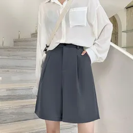 Kvinnors shorts Lucyever Summer Women's Shorts Casual Loose Wide Ben Kne-Length Shorts Women Korean Fashion Pockets Office Short Pants 230515