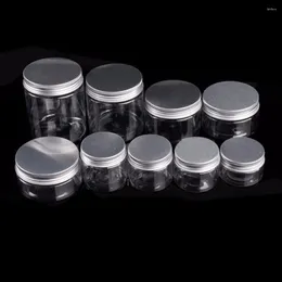 Storage Bottles Make Up Jar Cosmetic Plastic Clear Container Aluminum Lid Small Bottle30ML/40ML/50ML/60ML/80ML/100ML/120ML/200ML/250ML