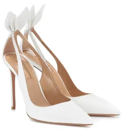 Estate Popolare Donna Papillon Sandali Scarpe Marchio di lusso Aquazzura Punta a punta Twist Tacchi alti Donna Matrimonio, Festa, Abito, Pompe da sera Lady EU35-43 Con scatola