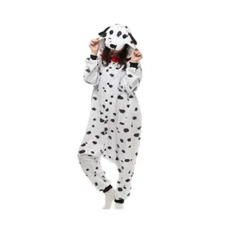 테마 의상 Dalmatian Dog Women039S 및 Men039S 동물 키게 루미 극성 할로윈 카니발 연도 파티 환영 드롭 404604 OTSQD