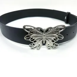 Bälten 2000 -tal Egirl Style Butterfly Vintage Belt Women Harajuku Buckle Fairy Grunge Indie Eesthetic Y2K Accessories Korean Fashion