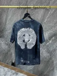 Men's T-shirts Buy Chromes Heart Mens for 2023 Top Designers Embossed Letter Horseshoe Sanskrit Cross Pattern Tees Size S-xl 12 C6UT
