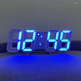 Orologi da parete Orologio digitale LED 3D Deco Modalità notturna incandescente Decorazione da tavolo elettronica regolabile Soggiorno