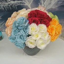 Decorative Flowers 1Bunch Artificial Peony Roses Wedding Arrangement Simulation Props Bride Holding Rose White Flower