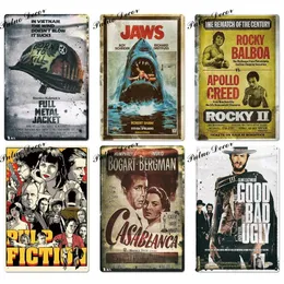 HISIMPLE Classical Movie Metal Poster Film Tin Sign Plaque Movie Star Metal Vintage Wall Plate Cinema Metal Sign Bar Pub Club Wall Decor Retro Home Decor Kids Gift