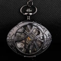 Pocket Watches Unikalny film Kształt oka Brązowy kwarc Obejrzyj Dragon Eye Wolf Naszyjnik Łańcuch wisiorek Watchspocket