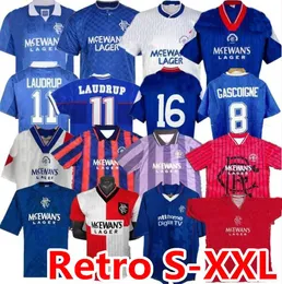 87 90 92 93 94 95 1996 1997 Laudrup Retro Soccer Jerseys Gascoigne Albertz Football Shirts Ferguson Gattuso McCoist 96 97 99 01 Glasgow Rangers Uniforms