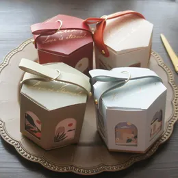 Gift Wrap 12pcs View From The Train Window Paper Box With PU Candle Jam Bake DIY Wedding Birthday Party Favors Gifts Packaging