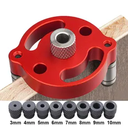 Joiners Alloy Vertical Pocket Hole Jig Woodworking Drilling Guide Locator Wood Dowelling Jig Self Centering Borr Guide Kit Hole Puncher