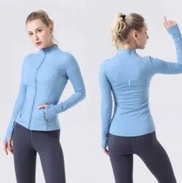 LU-018 Yoga Ceket Bayanlar Egzersiz Spor Paltosu Fitness Sports Hızlı Kuru Giyim Üst Katı Zip Sweatshirt Spor Giyim Yeni Yüksek Son 67ess