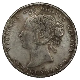 1876 ​​년 영국 50 센트 은도금 사본 동전