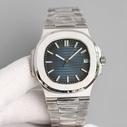 Wysokiej jakości mężczyźni Watch Automatyczne mechaniczne niebieskie tarczy Sapphire ze stali nierdzewnej 5711 szklane tylne zegarek Montre de luksuse Luminous Eleganckie zegarki
