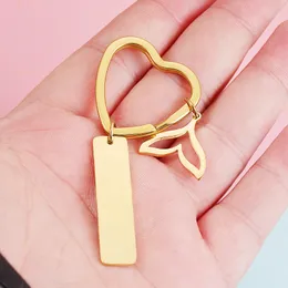 Новый тип 10pcs зеркальный польский поляки из нержавеющей стали Keyrings Полово русалки хвостовые ключи для женщин для мужчин