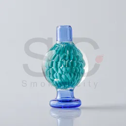 Nowy wbudowany dym z kwiatem Stripe Glass Bubble Cap na fatową krawędź 10 mm 14 mm 18 mm samca kobieta kwarcowa szklana wodna bongs dab platforma