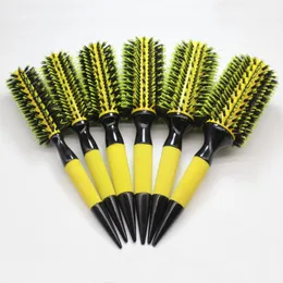 Hair Brushes Wooden With Boar Bristle Mix Nylon Styling Tools Professional Round 6pcs/set 230515