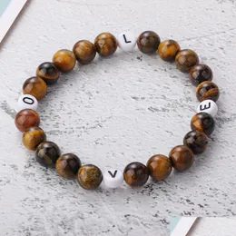 Perline 8Mm Tiger Eye Beads Strand Bracciali Preghiera Chakra Guarigione Meditazione Turchese Natuarl Pietra Yoga Donna Uomo Gioielli Dhgarden Dhyms