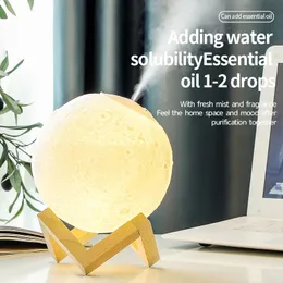 Apparater 800 ml USB -fuktadificador Mist Maker Moon Air Air Humidifier AROM Diffuser Ultrasonic Moon Night Light Humidifier Dimble