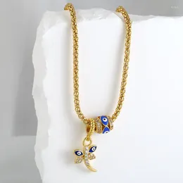 チェーンZhukou dragonflyeyes charms for women star moonステンレススチールネックレスジュエリー男性チョーカー卸売vl256