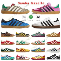 2023 Retro Samba Vegan Gazelle Casual schoenen Men Women Mode Mexico Zwart Wit Gum Mens Blue Beige Pink Velvet Og Bonner Designer Trainers Platform Lage Sneakers