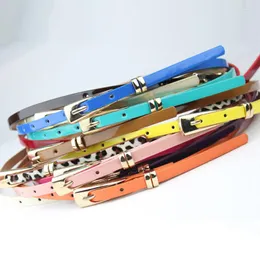 Belts Thin Pu Leather Adjustable Belt Elegant Female Red Brown Black White Yellow Waist Women Dress Strap Solid Multicolors