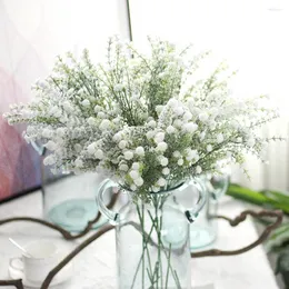 Decorative Flowers Long Stem Sunflowers Artificial Gypsophila Floral Flower Silk Wedding Party Bouquet Home Single