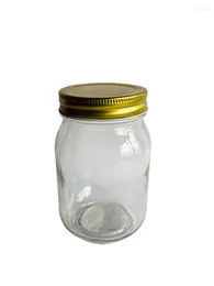 ¡Botellas de almacenamiento! 16 OZ (500 ml) Frascos de vidrio para mermelada y comida con tapas de metal 6PCS Embalado USD29.88/Lote