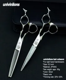 Univinlions 6quot Forbici da parrucchiere professionali Kit Japan Steel 440C Taglio capelli Forbici per sfoltire Strumenti per parrucchieri Barbiere3276415