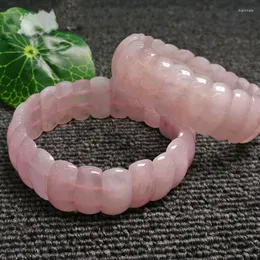 Strand 8x19mm rettangolo rosa rosa quarzo perline braccialetti per le donne regalo ragazza braccialetto gingillo gioielli accessori di perline