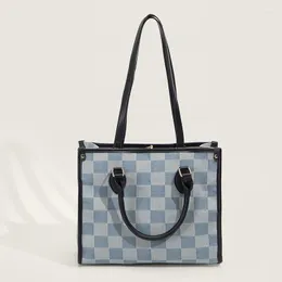 Evening Bags Style 2 In 1 Women's Tote Large Capacity Checkerboard Shoulder Bag Casual Portable Purse Handbag