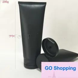 (30pcs) 200g boş siyah yumuşak doldurulabilir plastik losyon tüpleri kozmetik ambalajı sıkma, yüz krem ​​flip kapak hortumu all-maç