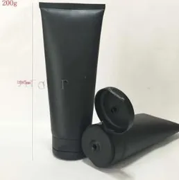 (30pcs) 200g boş siyah yumuşak doldurulabilir plastik losyon tüpleri kozmetik ambalajı sıkma, yüz krem ​​flip kapak hortumu klasik