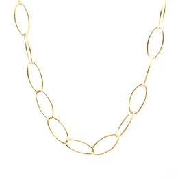 DIY rostfritt stål säljer i meter stora ovala halsband kvinnor lång o länk kedja silver/guld färg kvinnliga smycken krage