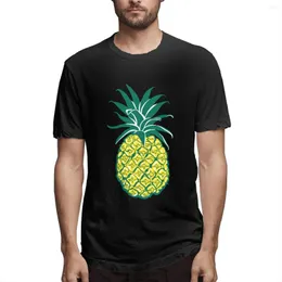 Herr t-skjortor guld ananas tryck roliga män o-hals mode toppar män t-shirt cool tshirt manlig tee