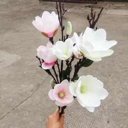 الزهور الزخرفية الاصطناعية ماغنوليا محاكاة زهرة الحرير أوركيد الزفاف باقة حفل زفاف المنزل هدية ديي جدار