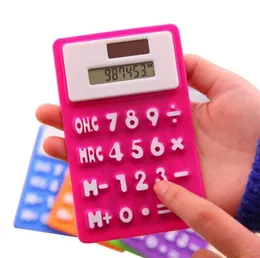 Partihandel Multicolor Solar Silicone Calculator Fold Rolled Up Portable Calculators