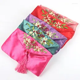 Biżuteria torebki ręcznie robione haft wstążki długi jedwabna torba brokatowa torba szyjka