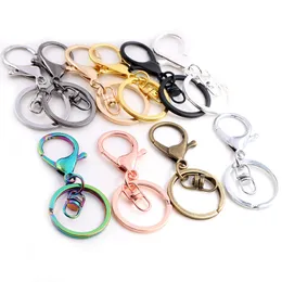 5st/parti 30mm nyckelring lång 70mm populära klassiska 11 färger pläterade hummerlås Key Hook Chain Jewelry Making for Keychain