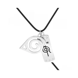 Pendant Necklaces Konoha Necklace Classic Japanese Accessories Cosplay Akatsuki Itachi Cartoon Jewelry Mens Chain Gift Whole Dhgarden Dhjpd